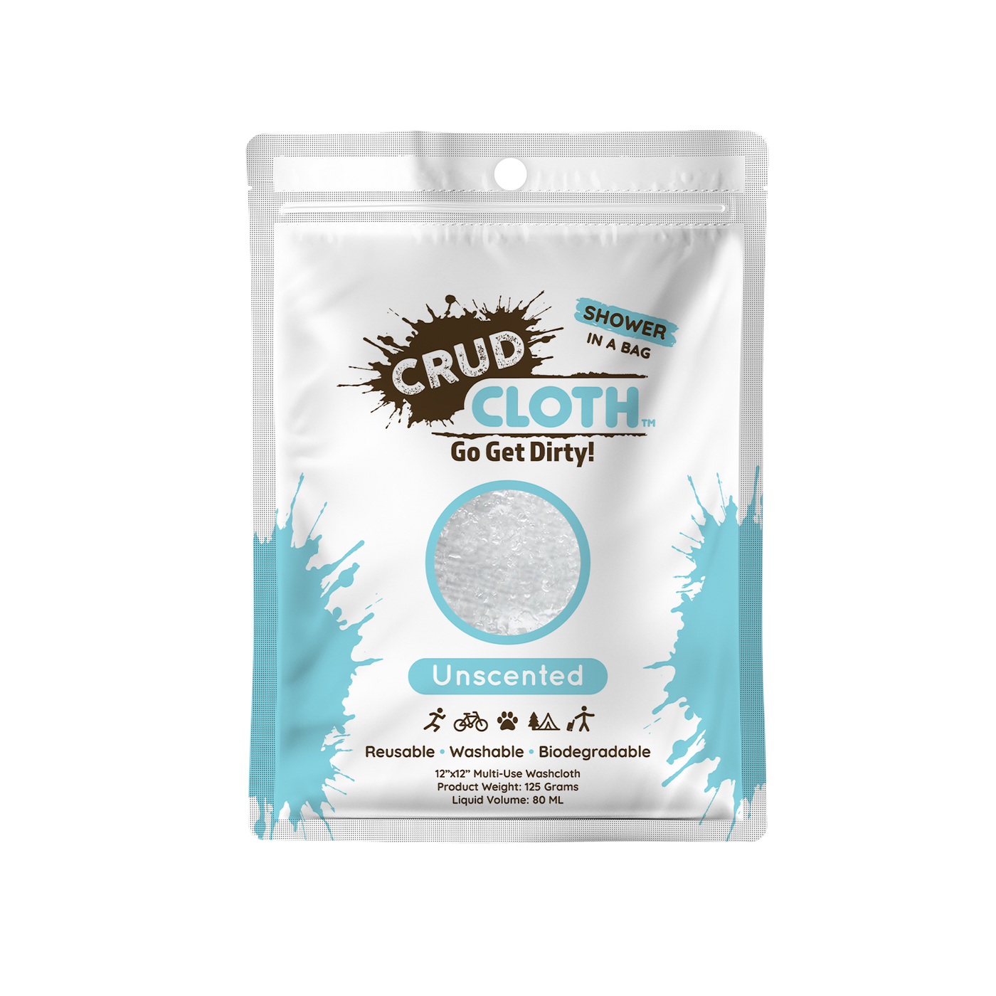 crud cloth 100 pack | bike cleaning | cloth for cleaning bike | bicycle cleaning cloth | shower in a bag | reclosable bag | washable, reusable, biodegradable